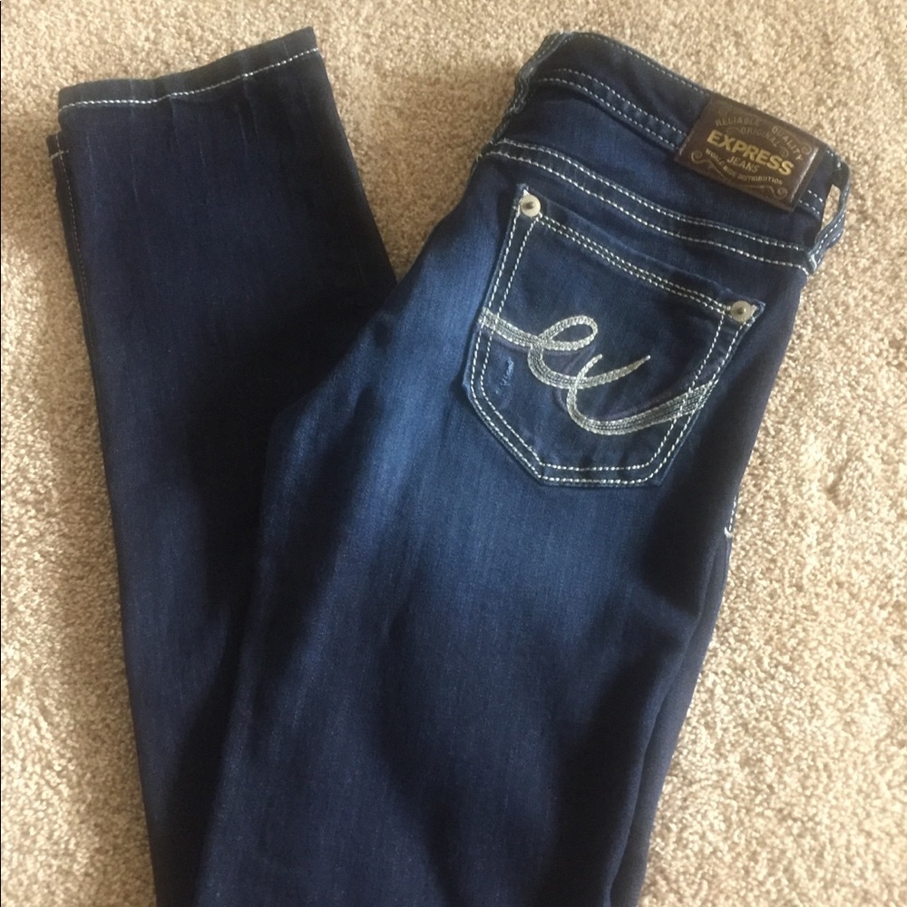 Express Dark Wash Skinny Jeans